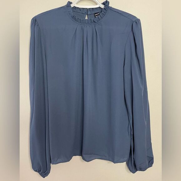 SHEIN Women’s Frilled Neck Lantern Sleeve Blouse Top. Size Large. NWT - Picture 2 of 14